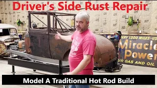 Cowl rust repair continues. Model A traditional Hot Rod Build. Finally moving to the driver's side!