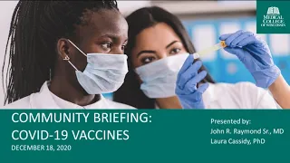 MCW Community Briefing: COVID-19 Vaccines