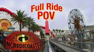 Incredicoaster Full Ride POV – Pixar Pier – Front Row