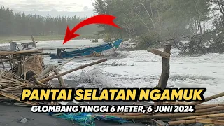 Ngeri !!! Detik-Detik Glombang Tinggi Sapu Rata Pantai Selatan Lumajang Hari ini