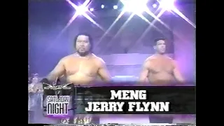 Falls Count Anywhere   Meng & Jerry Flynn vs Barbarian & Morrus   Saturday Night April 10th, 1999