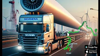 🚛 Truckers of Europe 3 🛣️ LONG Wind blade transportation from Lech To Airolo ✅Smooth gameplay