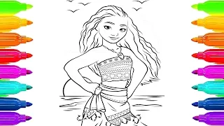 Coloring Pages Disney Princess Moana | Disney Princess Drawing Videos To Color For Kids
