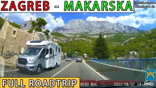 Vožnja dionicom Zagreb - Makarska (450 km) | Autocesta A1 | Cijelo putovanje na more 2022