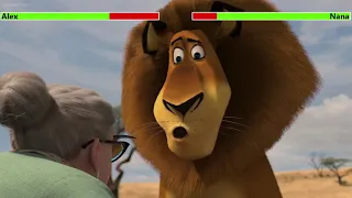 Alex the Lion vs. Nana with healthbars