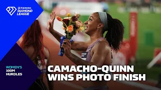 Jasmine Camacho-Quinn wins stunning photo finish in Suzhou 100m hurdles - Wanda Daimond League 2024