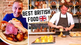 BRITISH FOOD TOUR in LONDON | Best BRITISH FOOD | Sunday Roast, Fish and Chips, Pies | English food