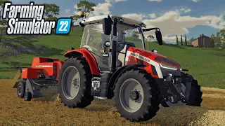 FS22 - Massey Ferguson 5S & Mini Baler (4K Gameplay) | Farming Simulator 22