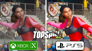 TopSpin 2K25 PS5 vs Xbox Series X Graphics Comparison