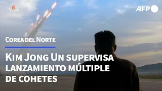 Líder norcoreano supervisa lanzamiento múltiple de cohetes | AFP