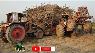 Tractor Trolley Stuck In Mud || Tractor Stunt & Load Trolley Pulling Fail | Tractor Trolley Ki Video
