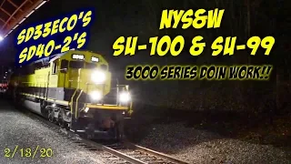 NYS&W SU-100 & SU-99 With SD33ECO’s And SD40-2’S For Power!! 2/13/20