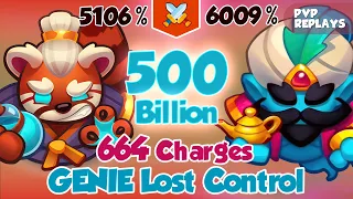 Genie (6009%) = 500 Billion & 664 Charges vs Spirit Master (5106%) | PVP Rush Royale