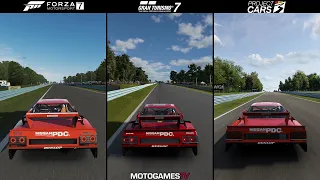 Forza 7 vs GT7 vs Project CARS 3 - Nissan Skyline Super Silhouette at Watkins Glen Comparison