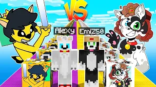 ¡DESAFIO de los LUCKY BLOCKS de MIKELLINO vs EMILEXY! 😂❓ CARRERA LUCKY BLOCK con Emiz50