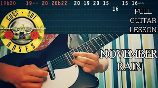 NOVEMBER RAIN - Guns N' Roses (ALL SOLOS - TABS)