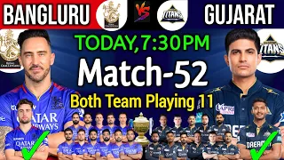 IPL 2024 | Match-52 | Royal Challengers Banglore vs Gujarat Titans Playing 11 | RCB vs GT Playing 11