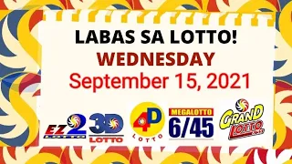 Labas sa Lotto Wednesday ( September 15 2021 ) EZ2 | 2D | 3D | 4D | 6/45 | 6/55 | LOTTO