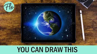 You Can Draw This PLANET EARTH in PROCREATE