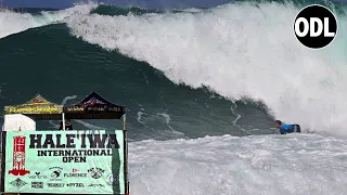 MASSIVE Swell For the Haleiwa International Pro Today | Round 1 High Scores and Highlights