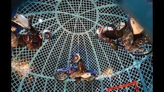 A World Record- Ten Motorbikes Moving in a Steel Ball in the National Circus, Geneva