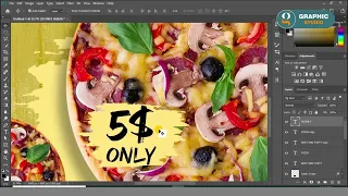 how to create a pizza post design idea | adobe photoshop tutorials