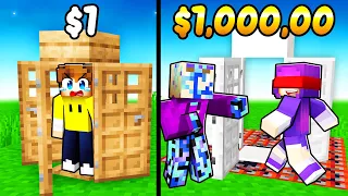 $1 vs $1,000,000 Minecraft TRAP Build Battle!