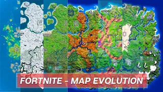 Fortnite Map Evolution in Under 2 Minutes! Season 1 to Season 18 (Chapter 1 and 2)
