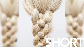 Quick 4 Strand Braid For Beginners - Easy Hairstyle For Medium & Long Hair - Braided Ponytail