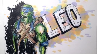 Teenage Mutant Ninja Turtles (TMNT) Series:  Leonardo - Time Lapse Drawing