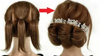 Простая вечерняя прическа для Коротких волос. A simple evening hairstyle for Short hair.