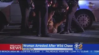 Woman Arrested, Officer Injured After Wild Chase In Stolen Car