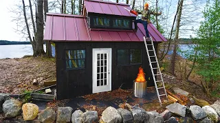 Tiny House Build New Metal Roof - DIY Off Grid Tiny House Build Episode 5