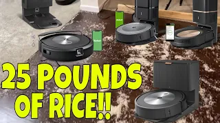 25 POUNDS of Rice -VS- 5 Roomba Robot Vacuums - i6+ i3+ J7+ S9+ J7+ Combo