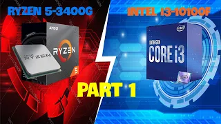 RYZEN 5-3400G VS INTEL CORE I3-10100F TEST IN 11 GAMES - PART 1 (GTX 1650 SUPER + 16GB RAM-2400MHz)