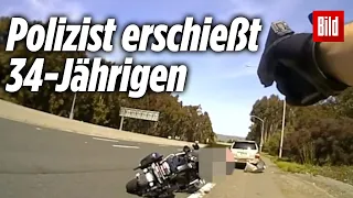 Polizist erschießt flüchtigen Mann auf Highway (krasses Body-Cam-Video)