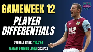 FPL GW12 | Player Differentials | Fantasy Premier League Tips & Advice | 2021/22