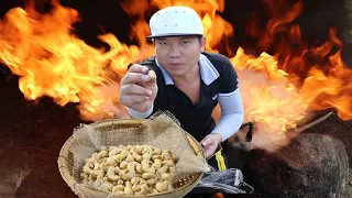 CASHEW how to fried Cashew  របៀបលីងគ្រាប់ចាន់ទីឆ្ងាញ់កប់ៗហាហាហា캐슈후라이