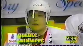 Teemu Selanne Breaks Rookie Goal Record In Winnipeg PART 1/2 ** All 3 Goals **