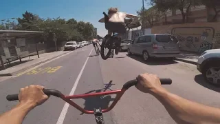 BMX, SUN, CLIFFS IN BARCELONA