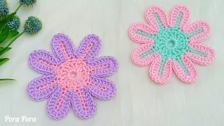 Crochet Flower I Crochet 8 Petals Flower I Easy Crochet Flower Tutorial For Beginners