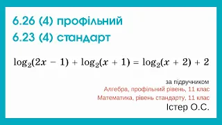 6.26(4) профільний 6.23(4) Стандарт. Алгебра, 11 клас, Істер