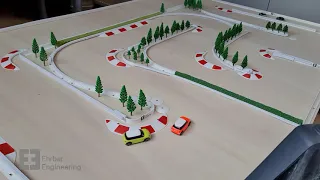 Practice Laps on our DIY racetrack for Turbo Racing 1/76 RC Cars