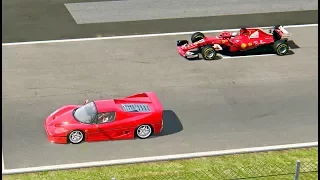 Ferrari F1 2017 vs Ferrari F50 - Monza