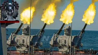 Russian Navy in Action!  Gun Fire: AK-630M-2, CIWS RBU 6000 Massive in the Free Sea
