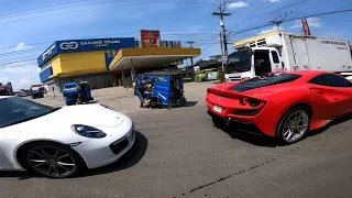 Ferrari sports car mga malalakas na nilalang nakasabay ko sa calinan highway