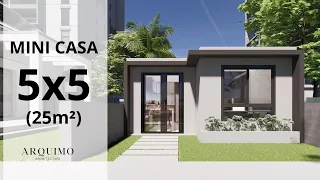 House Plan 5X5 | Tiny House 25 M²| Cabin House (25 SQM)| Small House Design Idea | Minimalist House