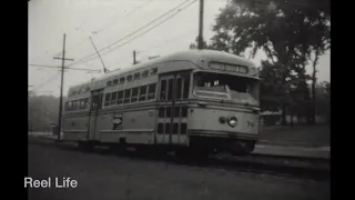 1954 Shaker Heights Rapid Transit & Pittsburgh Railway PCC streetcars in action, Ohio and Penns