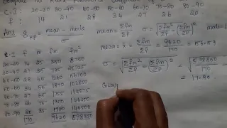 Karl  Pearson's  coefficient  of skewness:Continuous  series