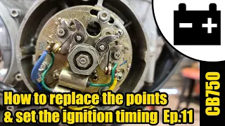 CB750 - how to install new points & condensers & set ignition timing Ep.11 #1478